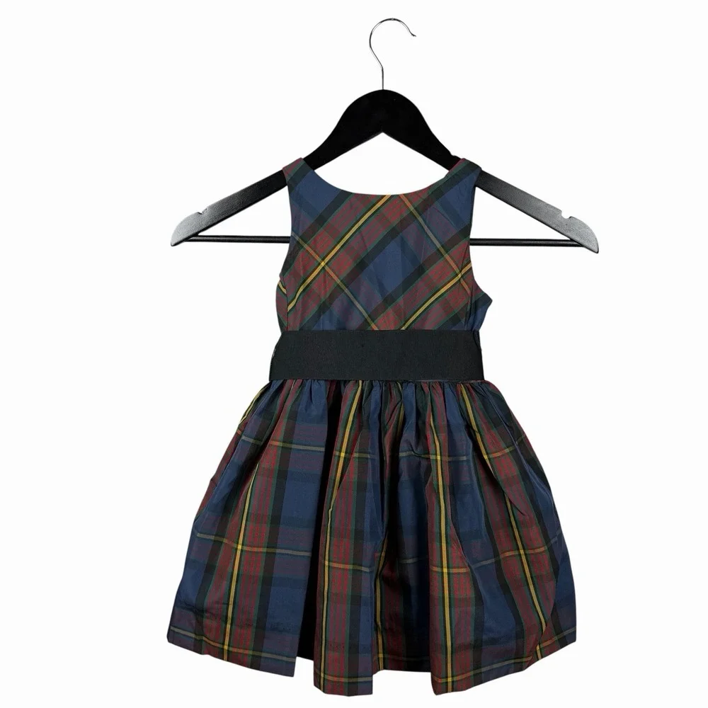 Ralph Lauren‎ Dress Holiday Multicolor Tartan Plaid Little Girl Sz 3/3T